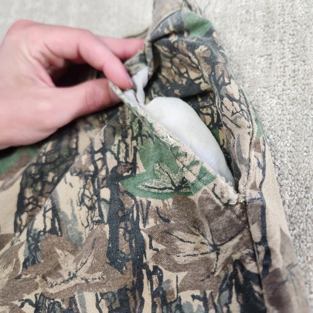 Vintage Camo Cargo Pants Men 36x30 Trebark Camouflage Front Pocket‎ Canvas Baggy